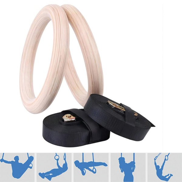 Par De Aros Anillas De Madera Para Crossfit